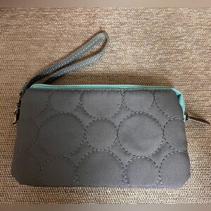 Stylish Gray and Teal Women's Wristlet